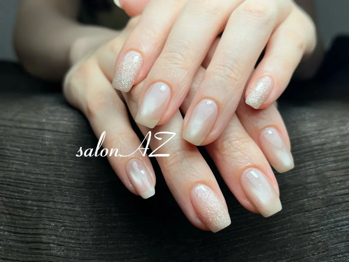 ネイル アートネイル 長さ出し フットネイル フレンチネイル ジェルネイル salon AZのネイルデザイン