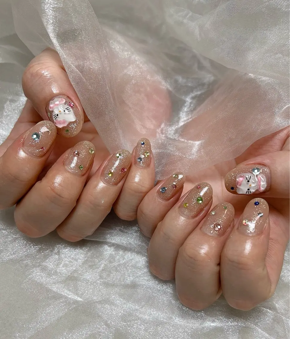 ネイル フットネイル ジェルネイル 韓国ネイル 冬ネイル ハンドネイル nail salon Lauleaのネイルデザイン