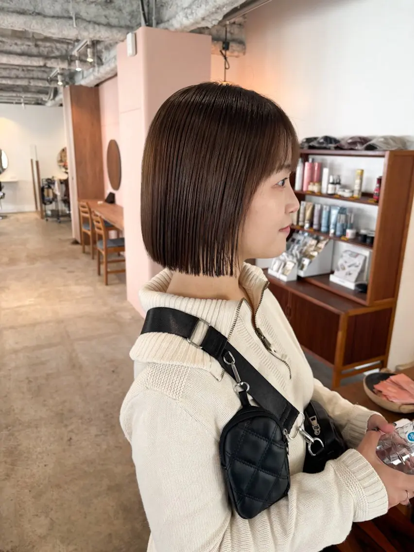ミディアム カラー ボブ カット ヘアカラー トリートメント Takuma Suzuki中目黒のヘアスタイル