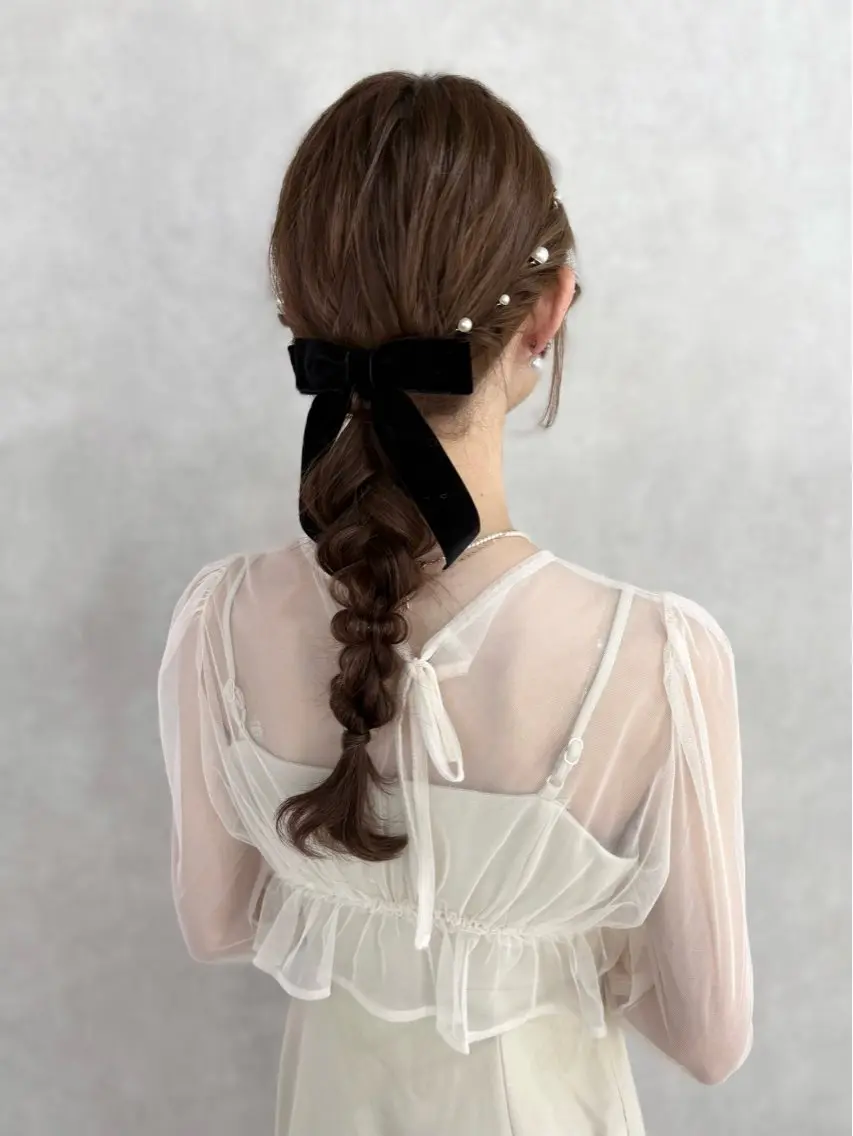 ロング カラー ヘアアレンジ カット ヘアカラー 盛れる顔まわり✨🎀 レイヤー別所好葉のヘアスタイル