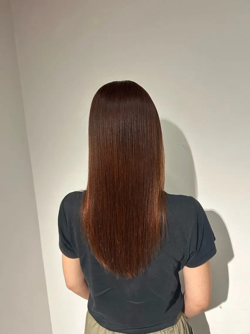 ロング カラー ブラウンカラー オレンジ オレンジブラウン 弓矢 叶のヘアスタイル