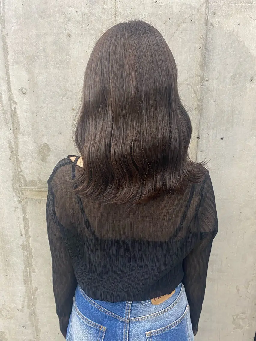 セミロング カラー ヘアアレンジ ブラウンカラー 苗代萌/ぷるツヤ髪 🫧／レイヤーカットのヘアスタイル