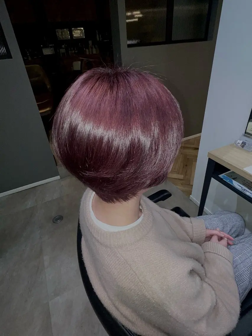 ショート ピンクブラウン こころ🎀 カラーモデル様募集中のヘアスタイル