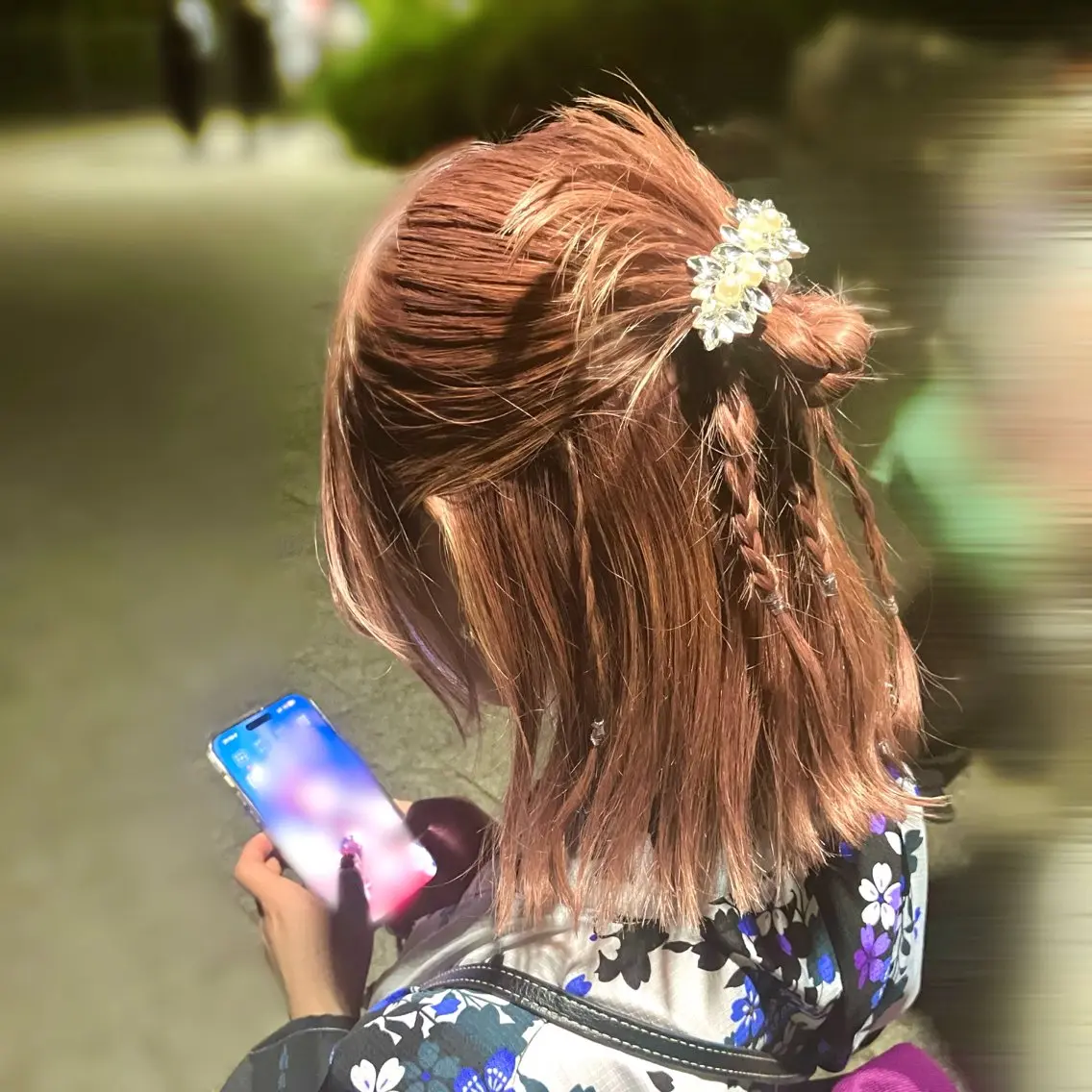 ヘアアレンジ ハーフアップ 浴衣 ヘアセット 熊谷 ひなたのヘアスタイル