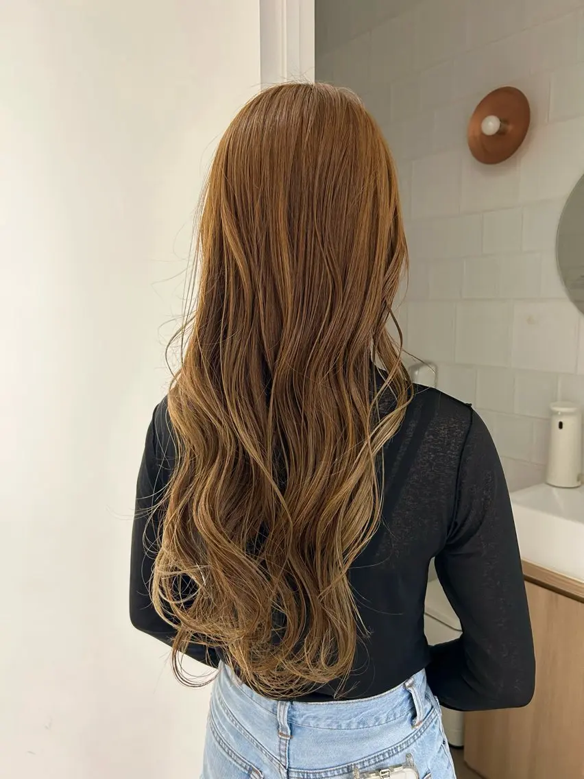 ロング カラー ベージュカラー Nanami🧸🤍 ワンカラーモデル募集のヘアスタイル