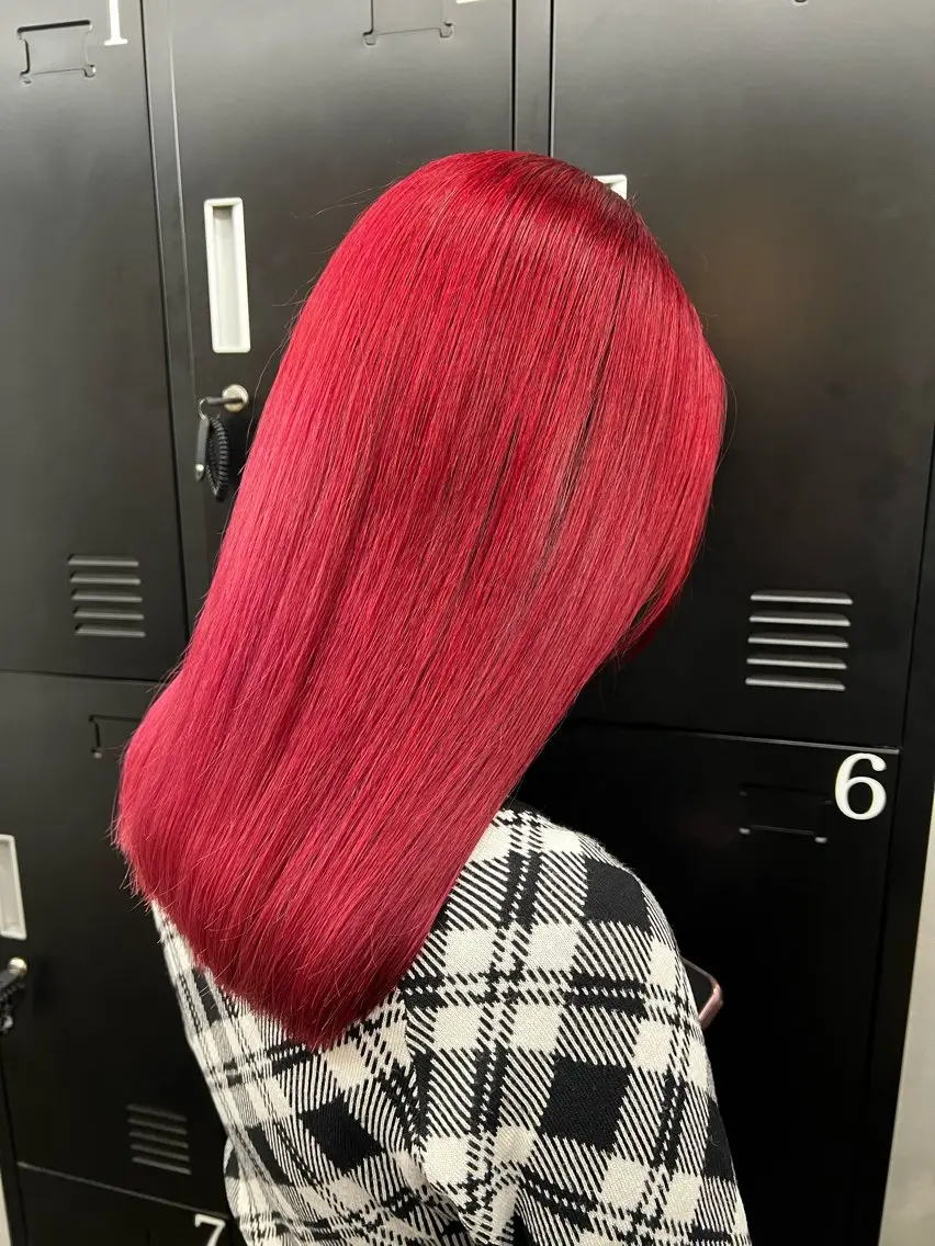 ロング カラー レッドカラー カット ヘアカラー 透明感カラー特化🫧 🦋栗原🦋のヘアスタイル