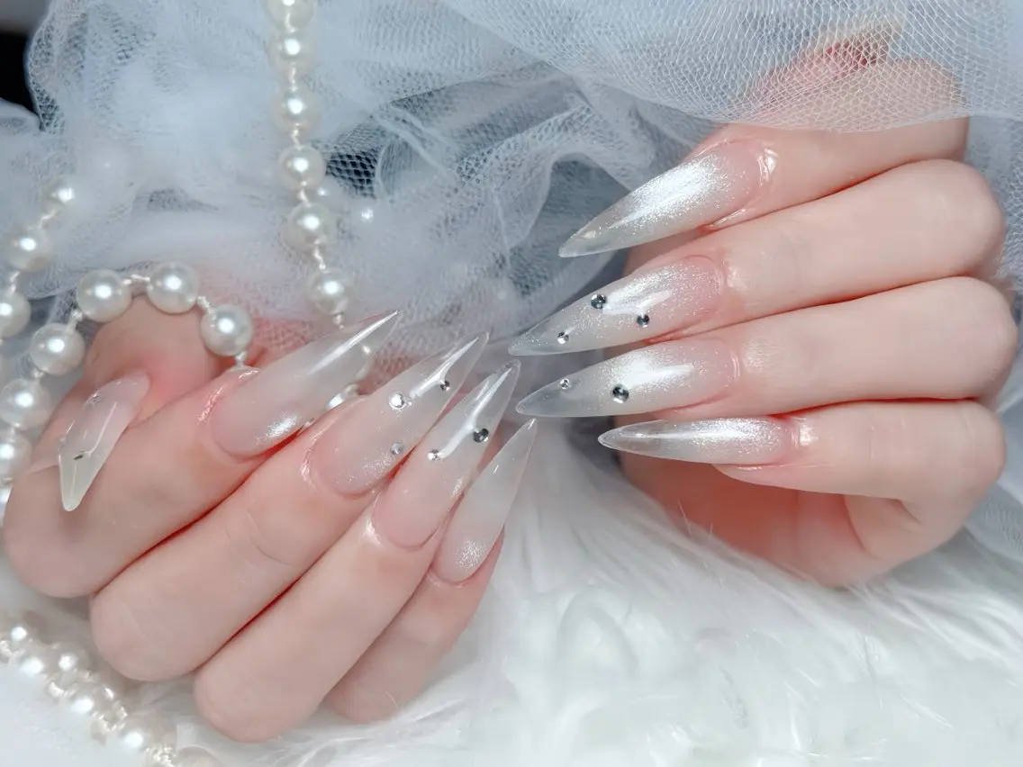ネイル ブルー ジェルネイル ガーリー グラデーション グリーン ハンドネイル Rin Nail 新大久保店のネイルデザイン