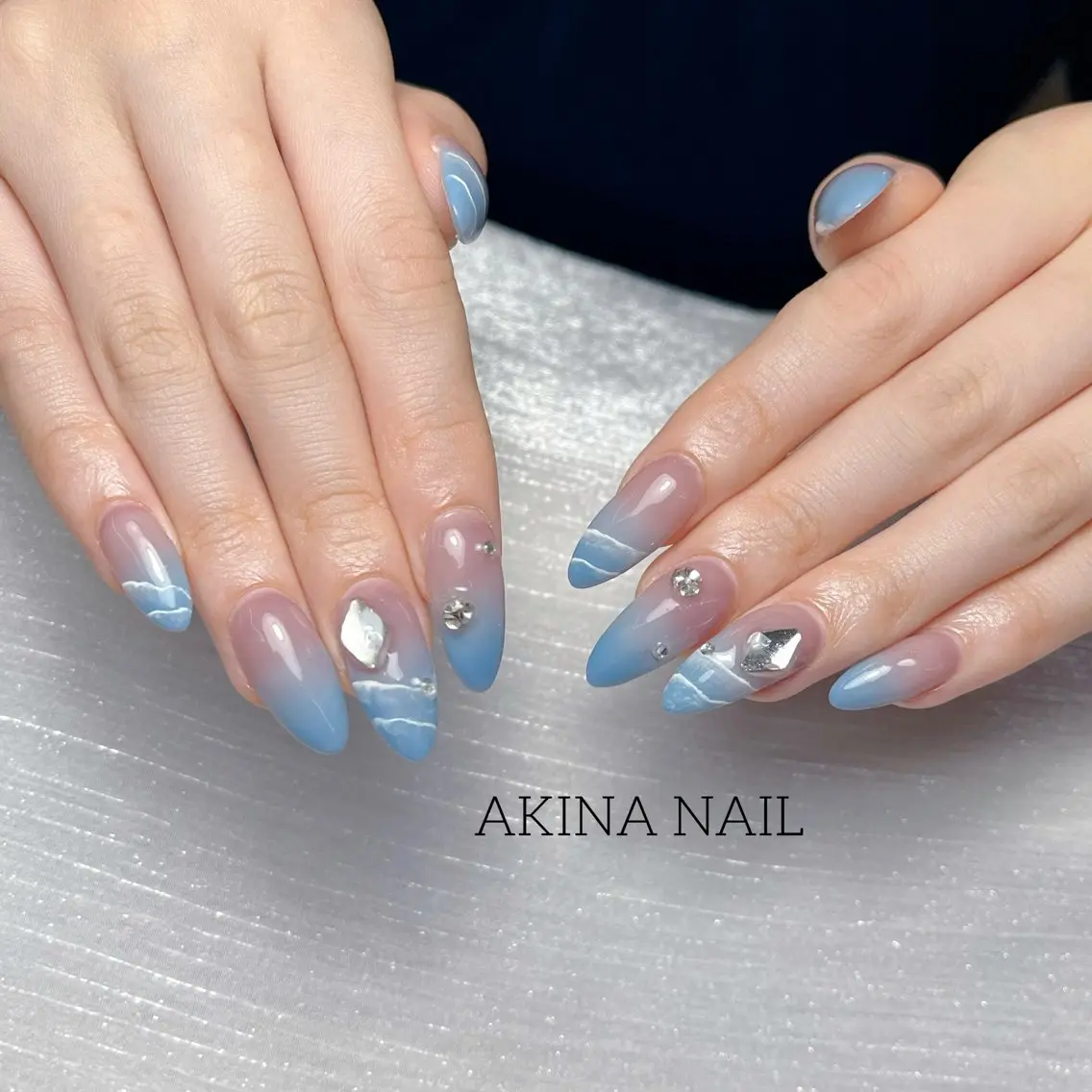 セミロング ハンドネイル Akina Nail 亀戸のネイルデザイン