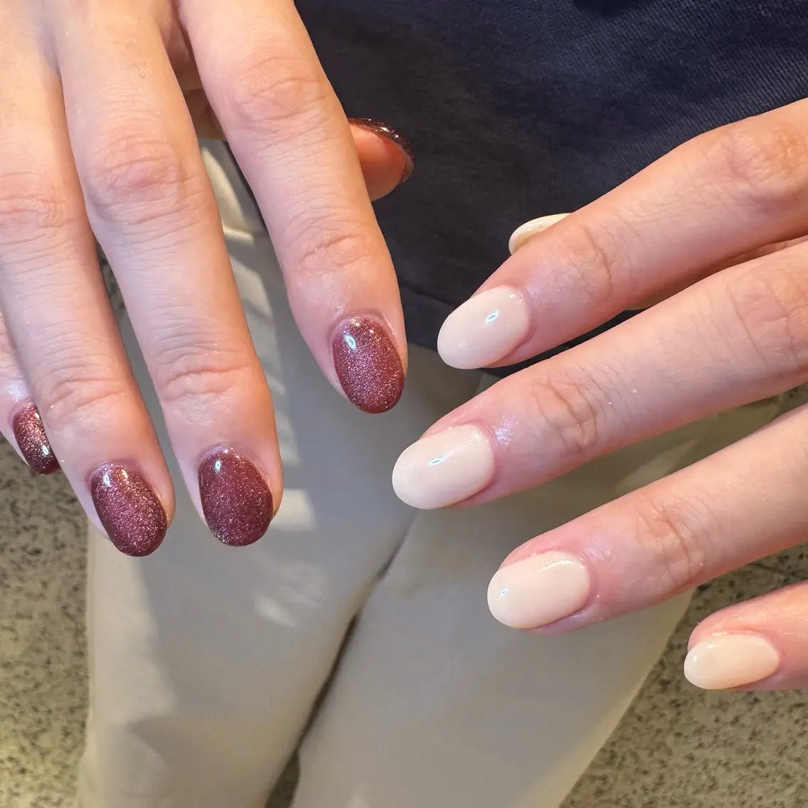 ネイル マグネットネイル ワンカラーネイル ハンドネイル RIEKO🍒 ワンホン♡推しネイルのネイルデザイン