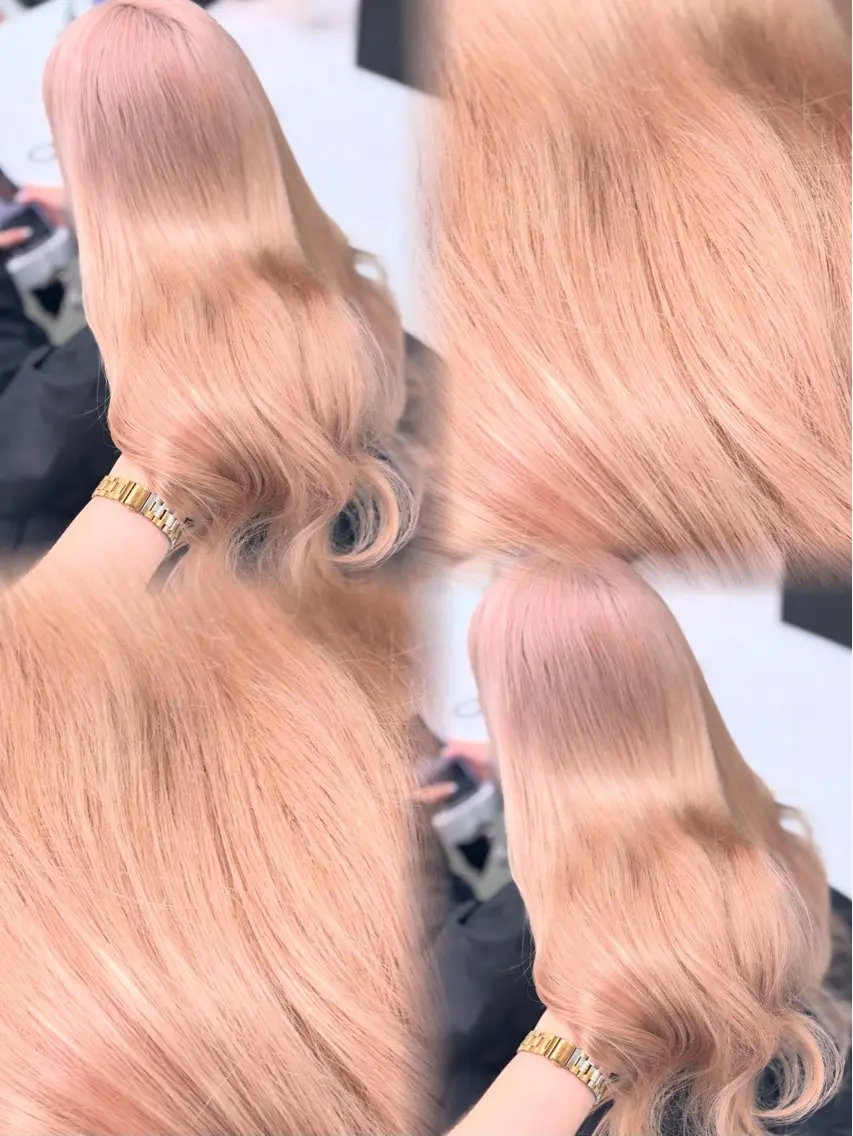 ロング カラー ヘアカラー トリートメント ヘッドスパ ヘアセット 💛ミルクティー 色落ち可愛い💛のヘアスタイル