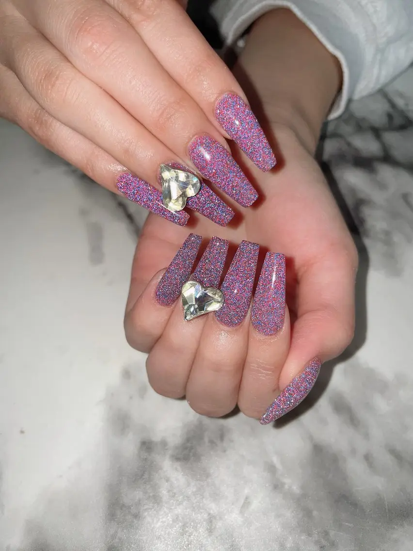 ネイル フラッシュネイル ハート ハンドネイル Kayo 💅のネイルデザイン