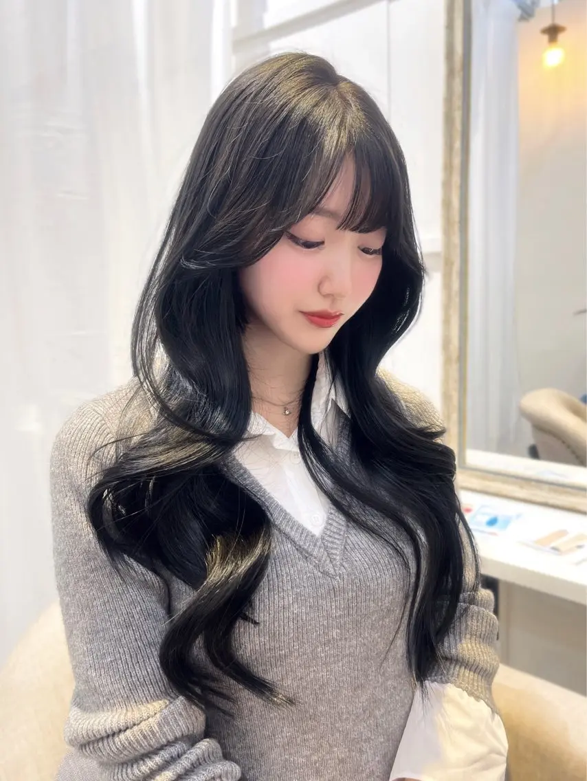 ロング 髪質改善 レイヤーカット カット ヘアカラー トレンド韓国モテヘア Natsuki🌛のヘアスタイル