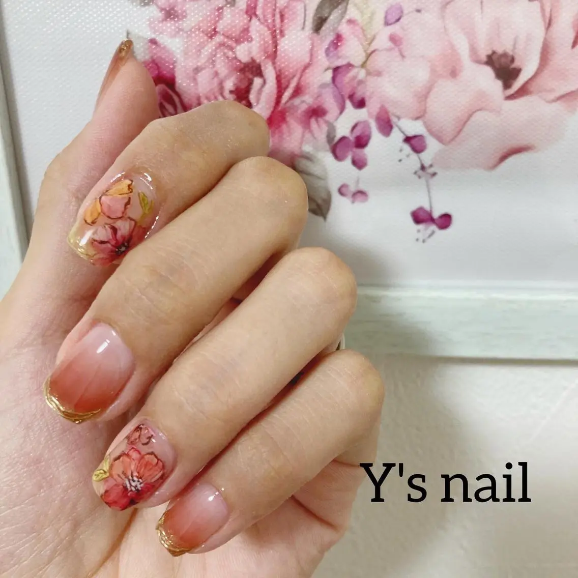 ネイル アートネイル フラワーネイル 手書きが得意🖌️ Y’s  nailのネイルデザイン