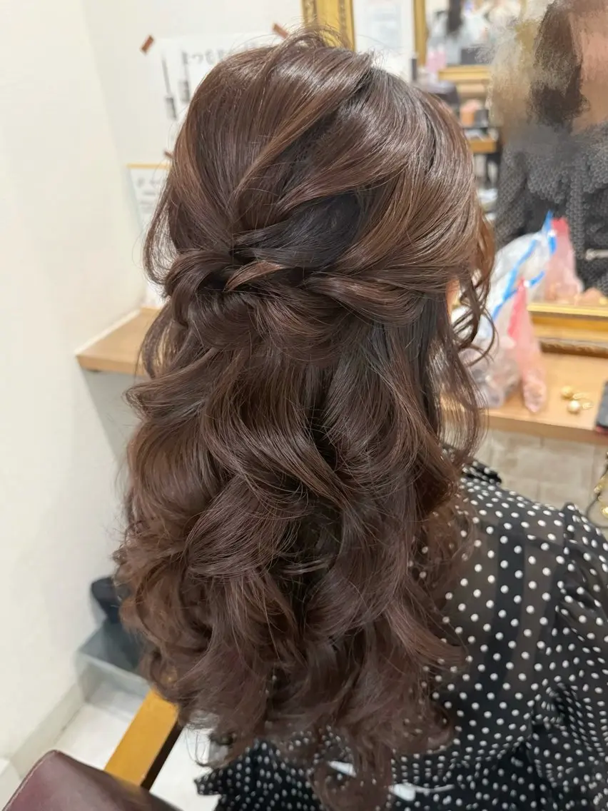 ヘアアレンジ ヘアセット セットサロンCURE 🩵あんみのマツエク・マツパデザイン