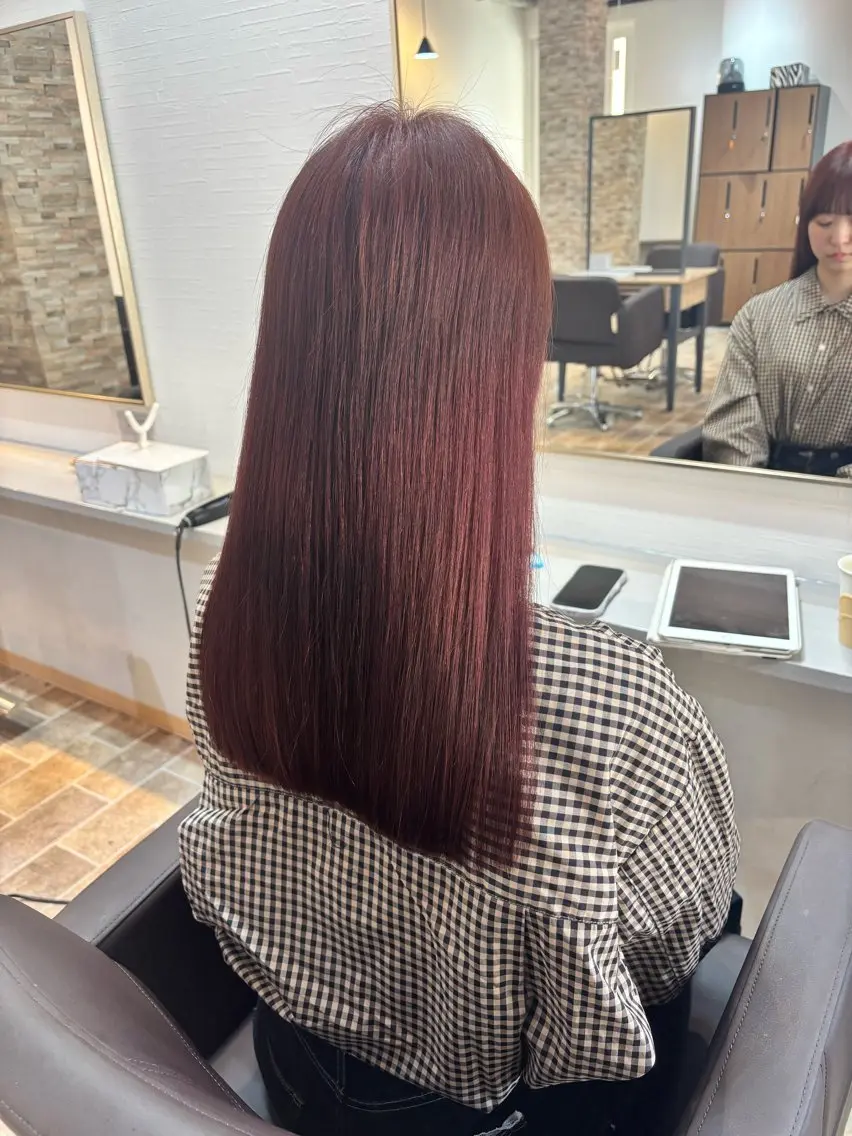 ロング カラー ヘアカラー&縮毛矯正 STAR☆RIVERのヘアスタイル
