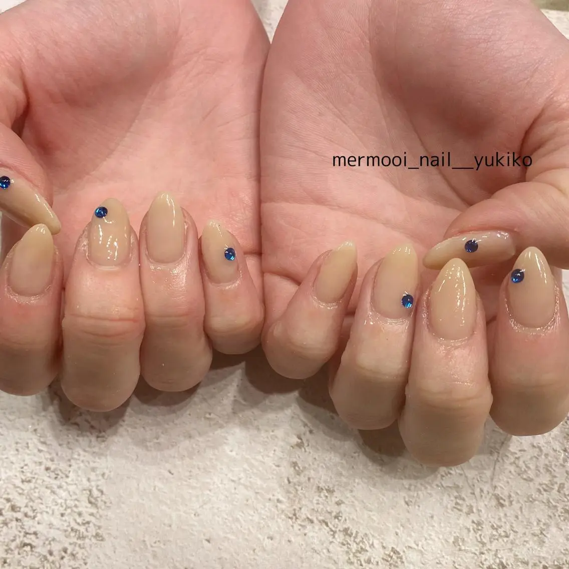 ネイル 韓国ネイル オフィスネイル シンプルネイル ストーンネイル ワンホンネイル mermooi nailのネイルデザイン
