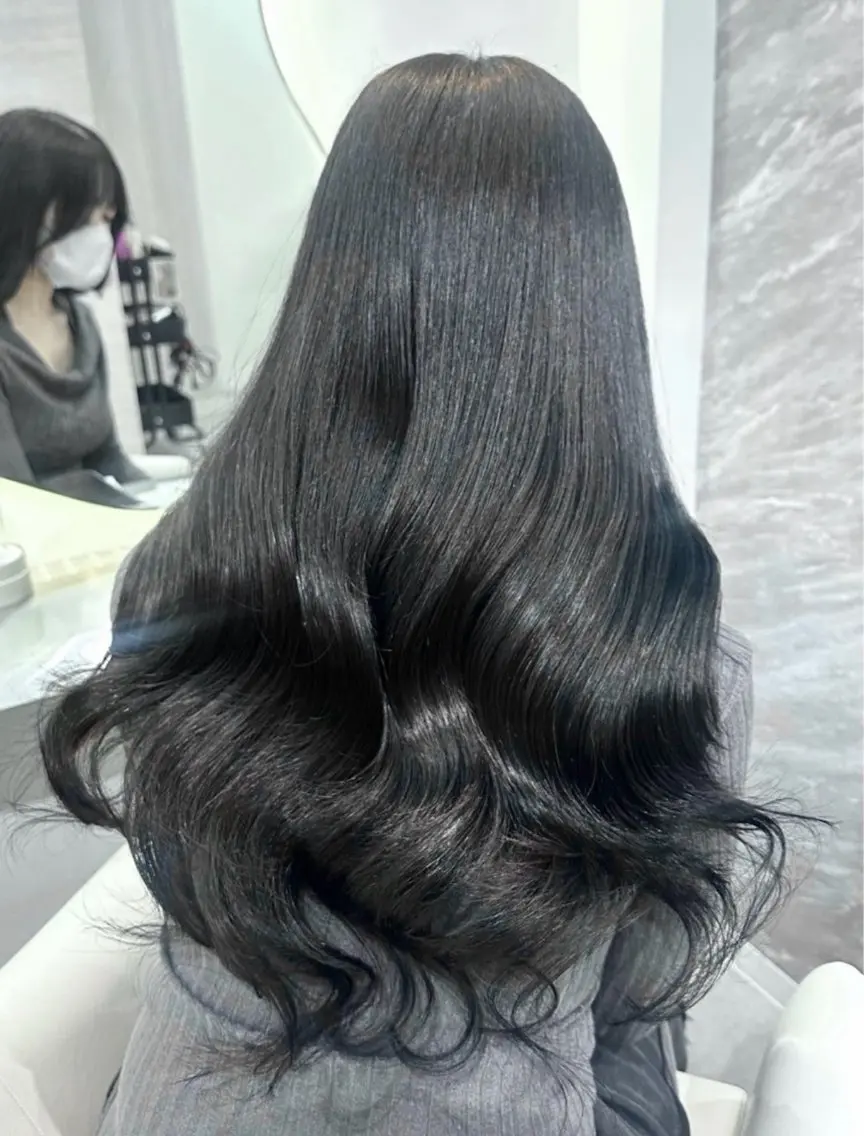 ロング カラー ヘアカラー トリートメント 💎あおい💎大宮 🦋ワンカラー🦋のヘアスタイル