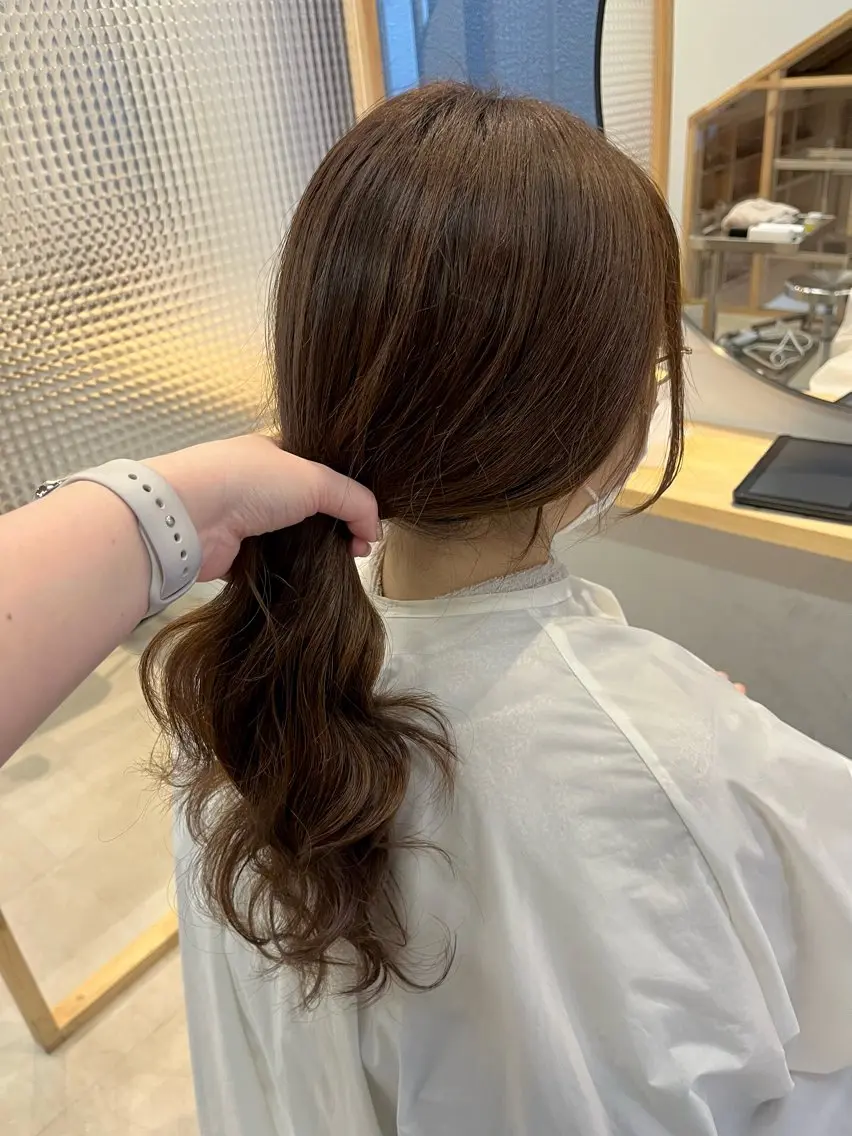 ロング パーマ ヨシンモリ デジタルパーマ 天神最安値エクステ カラーレイヤーカットのヘアスタイル