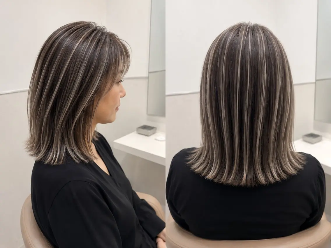 ショート カラー ブリーチ ハイライトカラー ブリーチなしカラー ボブ ハイライト ヘアカラー 白髪ぼかしのプロ ✨たいきのヘアスタイル