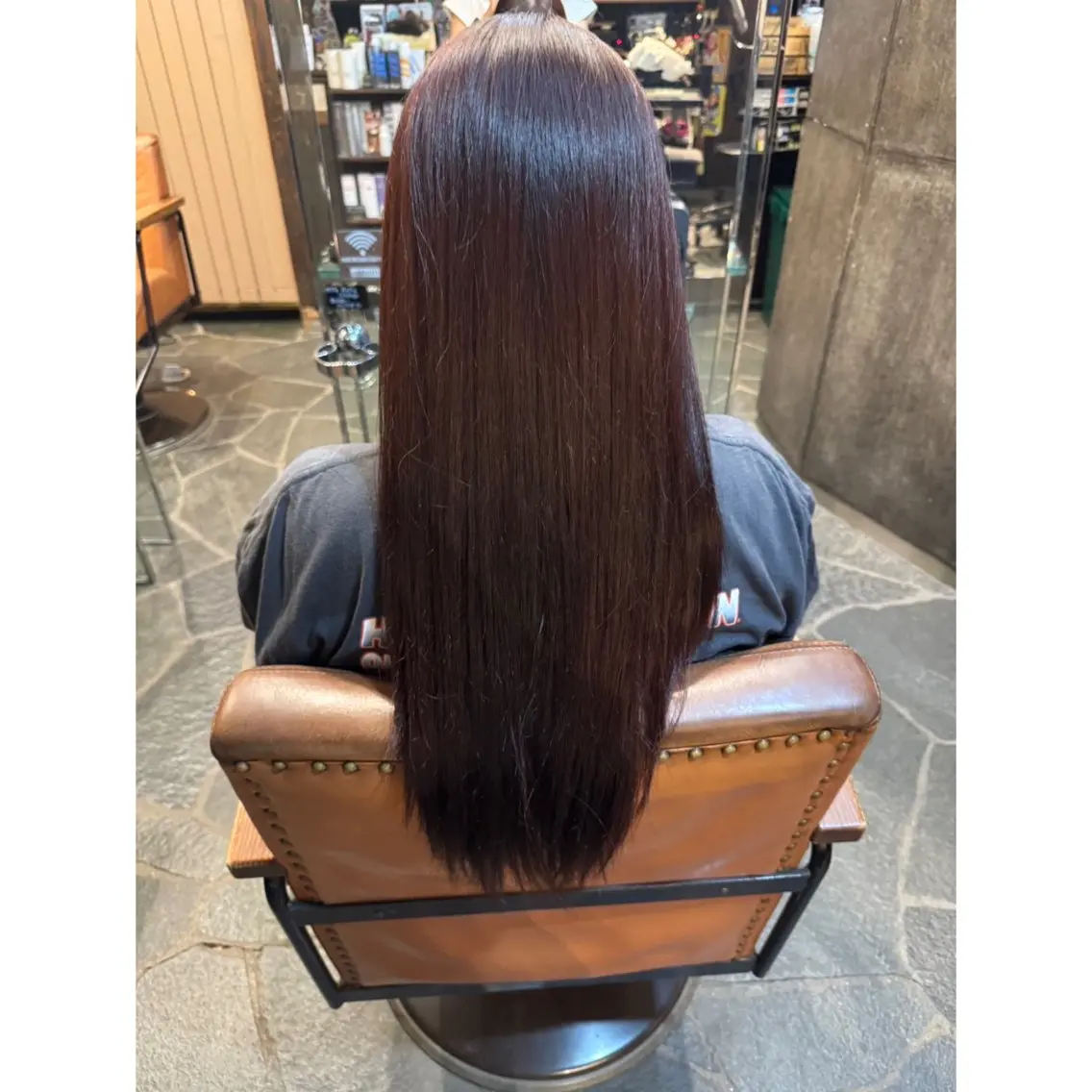 ロング カラー ブラウンカラー レッドカラー レッドブラウン ヘアカラー 内田 愛莉のヘアスタイル