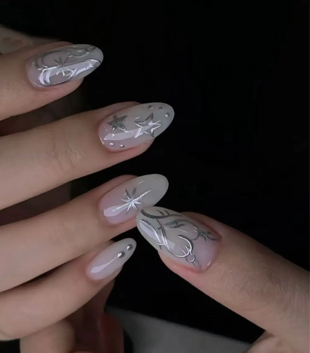 ネイル オーロラネイル フラワーネイル フットネイル フレンチネイル ジェルネイル ハンドネイル BabyYouMi nailのネイルデザイン