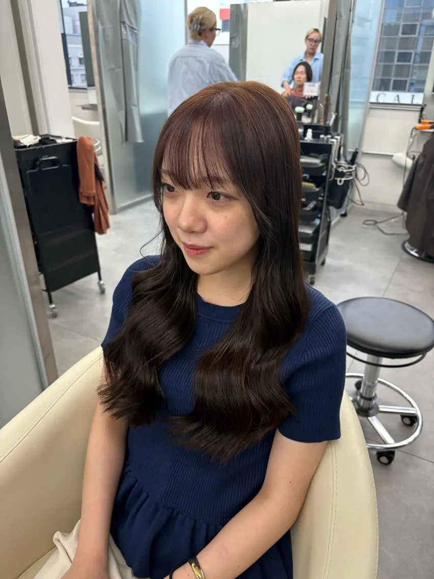 ロング カラー カット ヘアカラー トリートメント 透明感カラー×顔周り mizuki🫧のヘアスタイル
