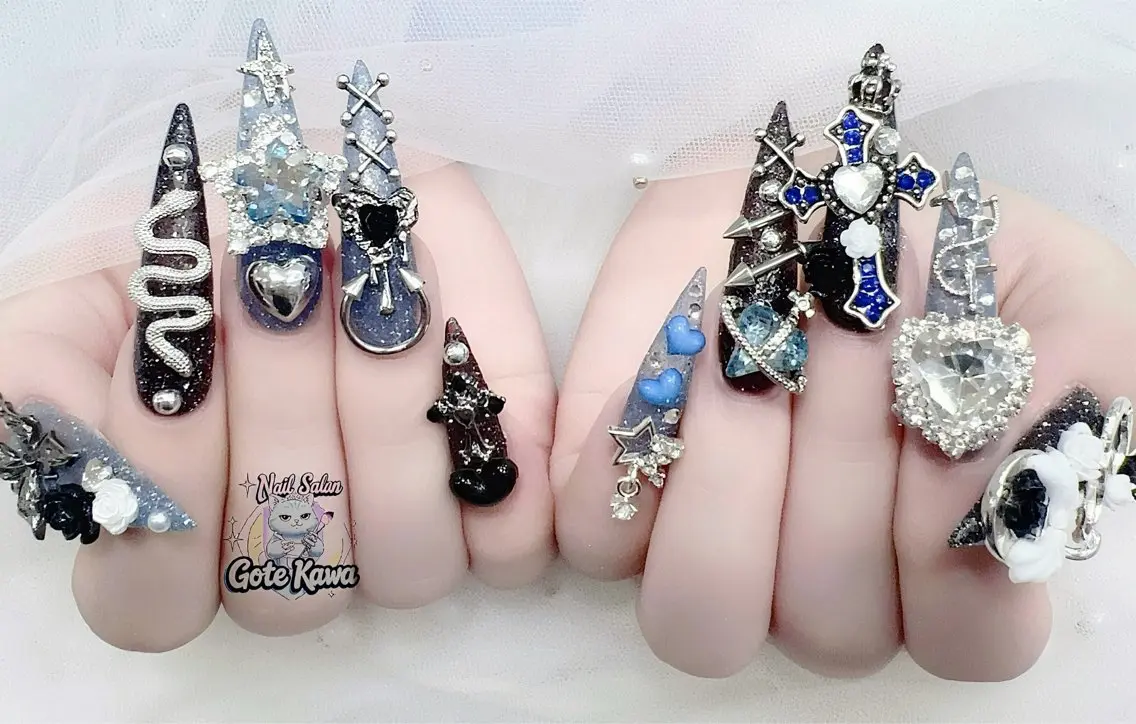 ネイル アートネイル 長さ出し キラキラネイル ピンク リボン ハンドネイル ハンドケア Gote Kawa nail salonのネイルデザイン
