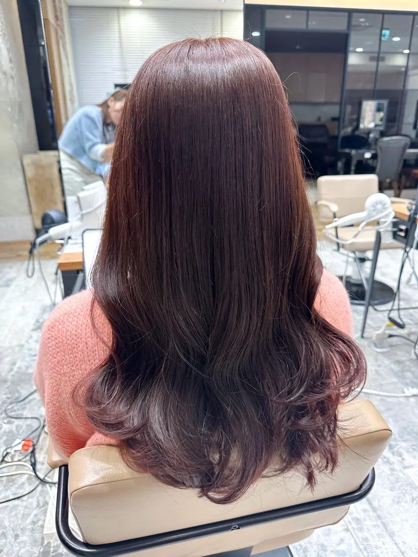セミロング カラー ピンクカラー くびれヘア 顔周りカット 韓国風ヘア レイヤーカット 顔周り/くびれヘア 韓国ヘア💕風間るなのヘアスタイル