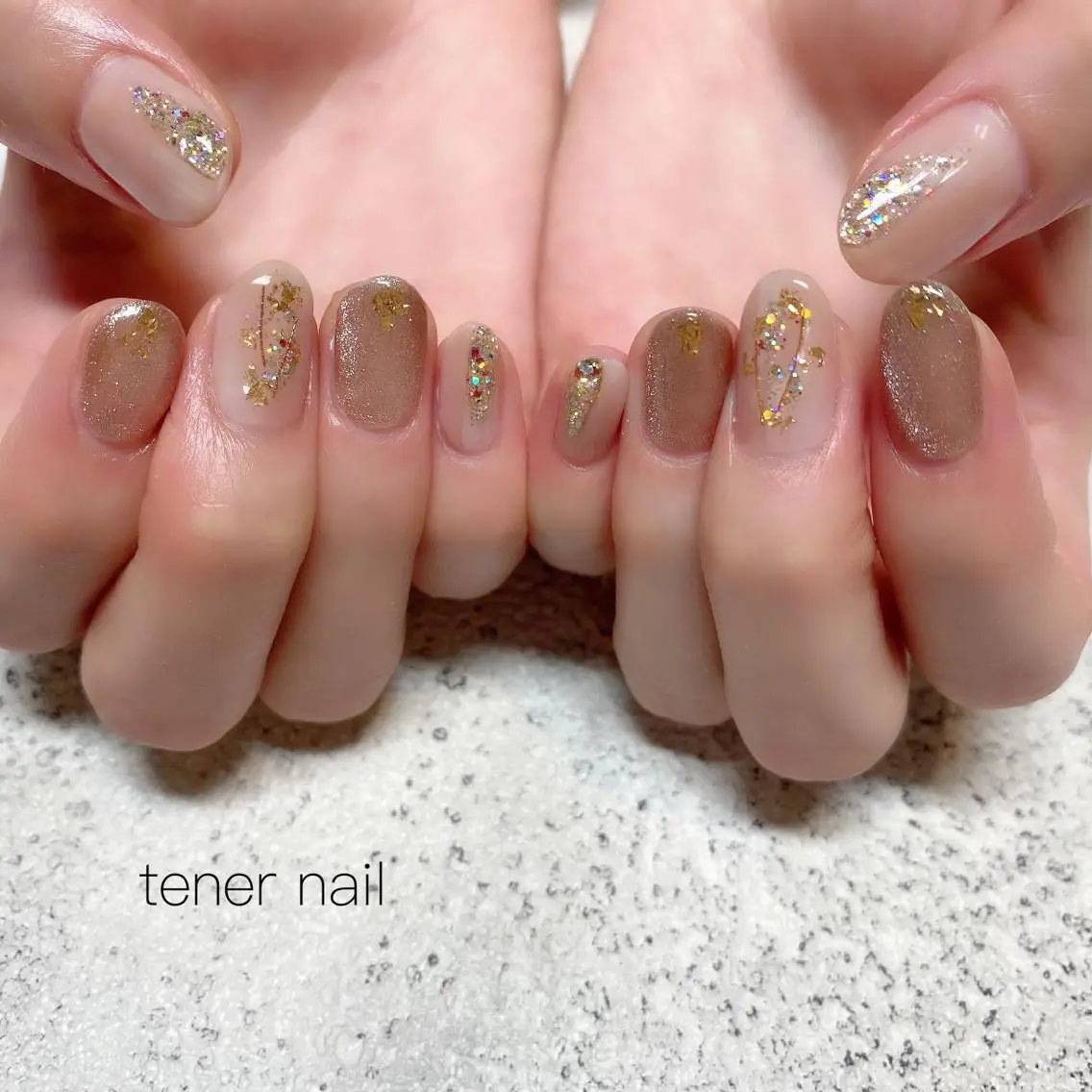 ネイル アートネイル ラメ(グリッター) マグネットネイル ぷっくりネイル テネルネイル tener nailのネイルデザイン