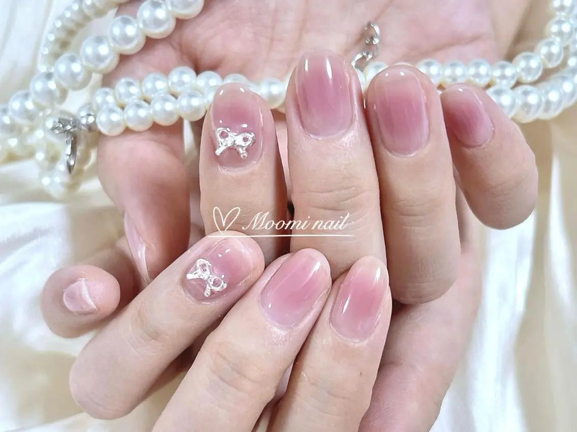 ネイル 長さ出し ジェルネイル グラデーション 韓国ネイル マグネットネイル moomi nail スカルプ専門のネイルデザイン