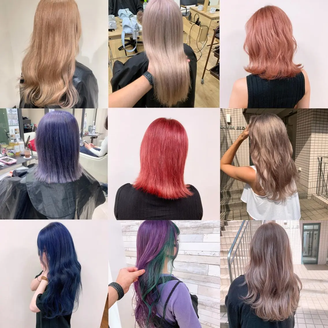 ミディアム ヘアカラー 渋谷🤍ブリーチ エクステ🤍アミルのヘアスタイル