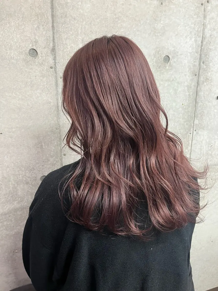 セミロング ピンクブラウン ヘアカラー 🍭AKANE 8月まで満枠のヘアスタイル
