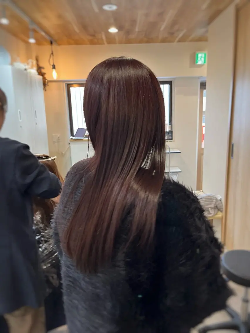 ロング カラー カット 縮毛矯正 トリートメント 下石怜子/レイヤー/ 透明感カラーのヘアスタイル