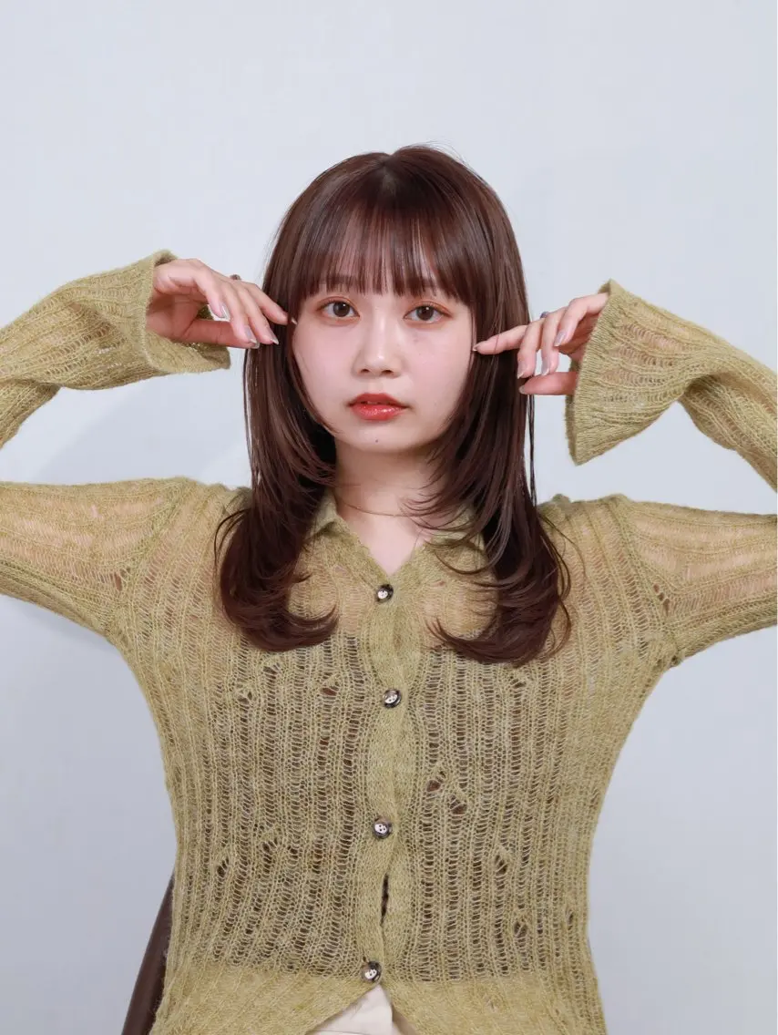 セミロング カラー レイヤーカット レイヤー🐑髪質改善 顔周りカット/みきとのヘアスタイル