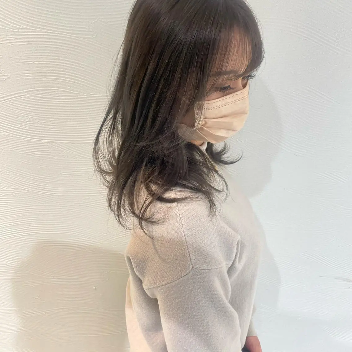 ミディアム カラー 小顔カット✨ 透明感カラー/村上のヘアスタイル