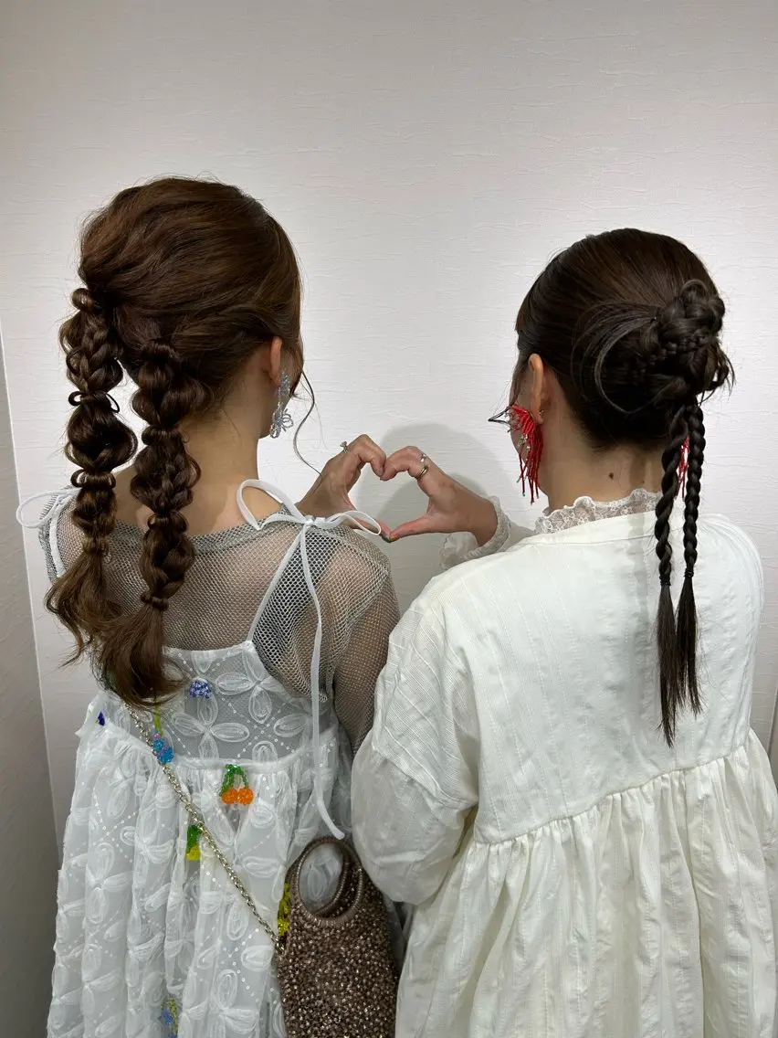 ロング ヘアアレンジ YUMEYAKATA 五条店のヘアスタイル