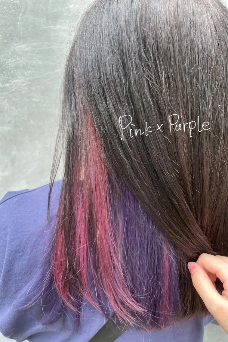 セミロング パープルカラー 河野 優希のヘアスタイル