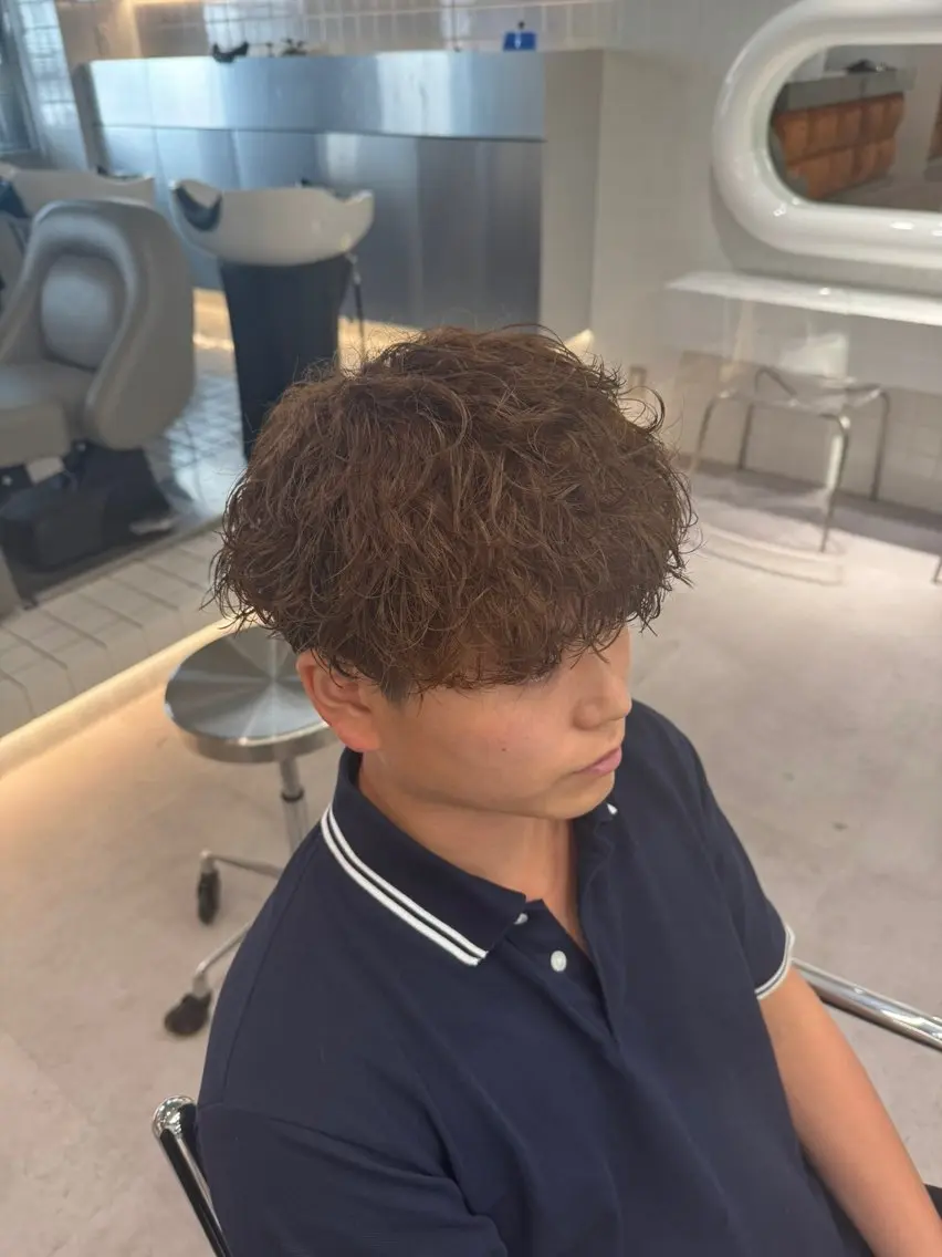 カラー パーマ メンズ メンズパーマ 外国人風カラー ブリーチ/パーマ特化 片平和寿のヘアスタイル