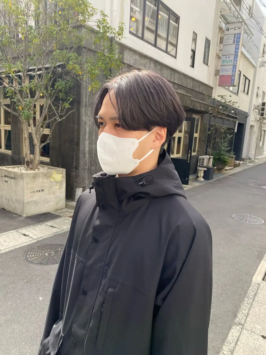セミロング カラー メンズ ダークグレー メンズ特化 岸本 阪急六甲サロンドロイのヘアスタイル