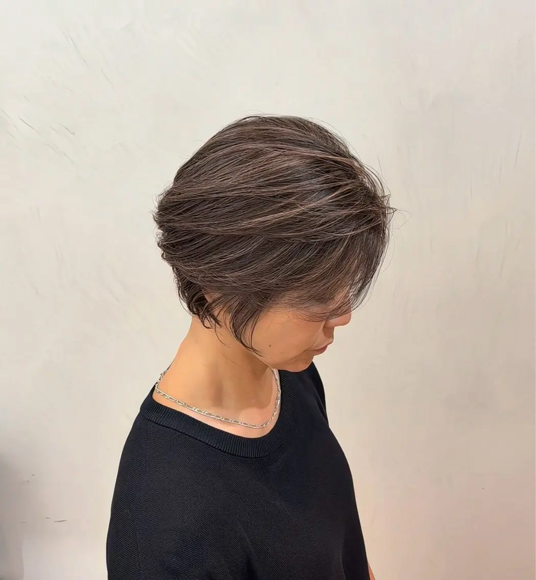 ショート カラー ヘアカラー トリートメント 佐藤優晟/カラー/ 癖毛ショート/表参道のヘアスタイル