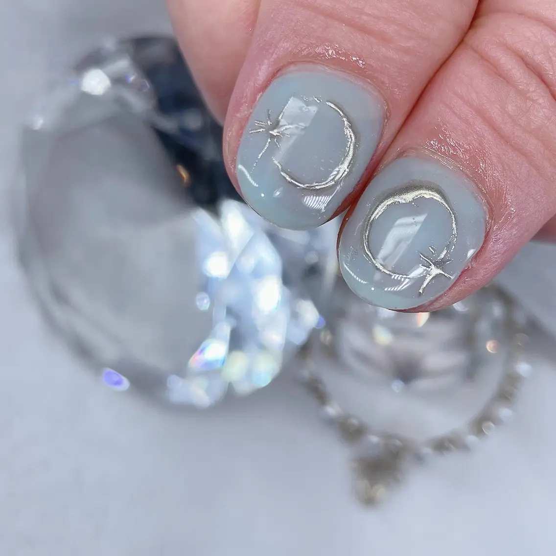 ネイル アートネイル オーロラネイル チークネイル 長さ出し フラッシュネイル misun_ nailのネイルデザイン