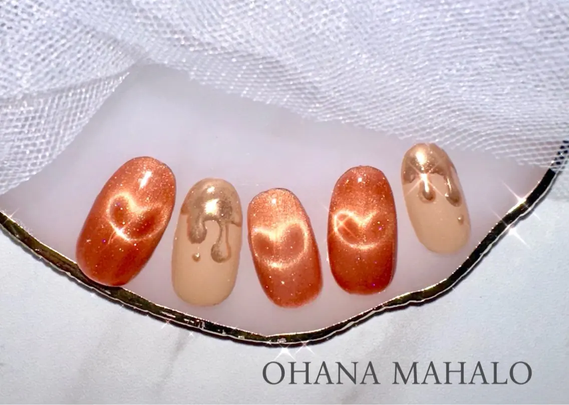 ネイル バレンタイン ハンドネイル OHANA MAHALOのネイルデザイン