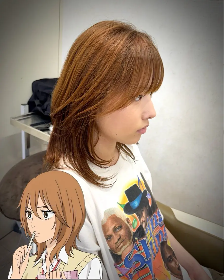 セミロング カラー ブラウンカラー ミルクティーブラウン 顔まわりレイヤー 顔周りカット レイヤーカット カット ヘアカラー アニメデザイン美容師 /メンズカット/僚汰のヘアスタイル
