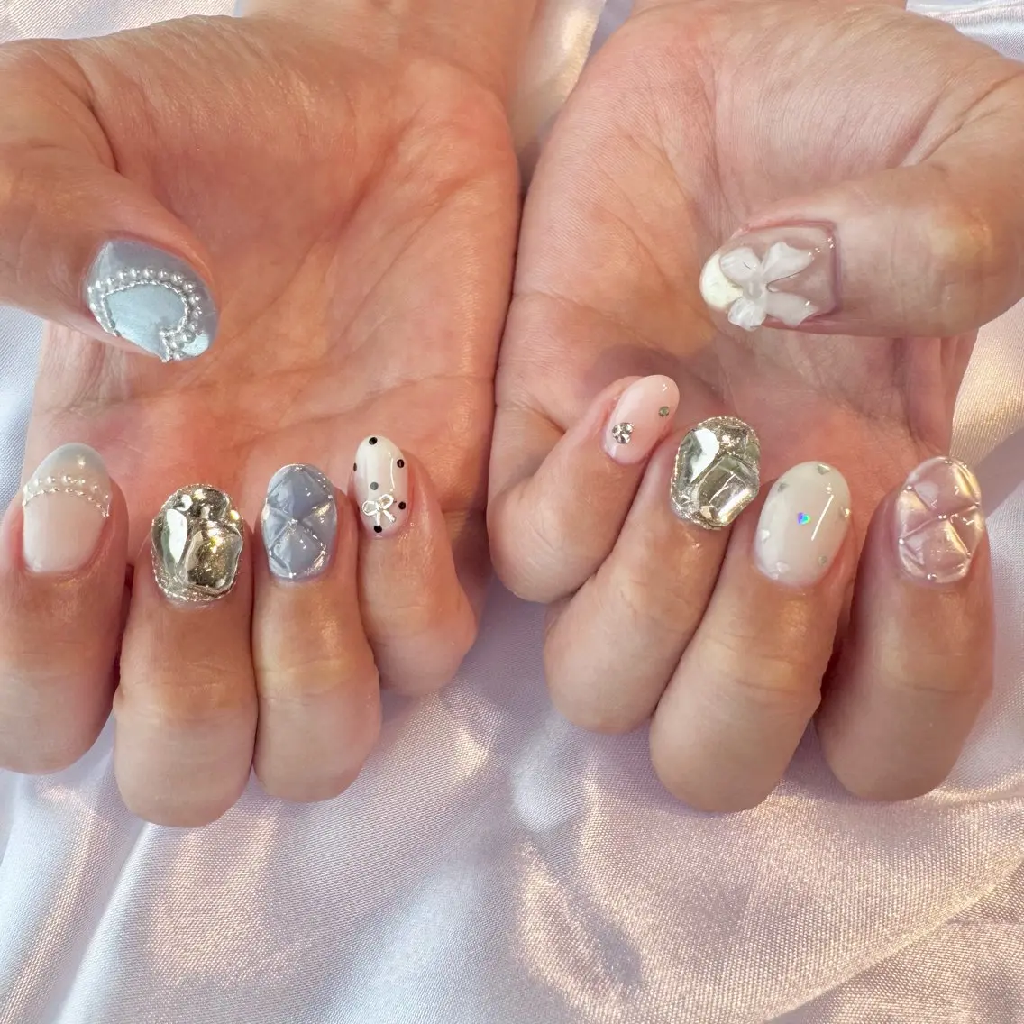 ネイル フレンチネイル ガーリー ハンドネイル nail salon e'mu💐のネイルデザイン