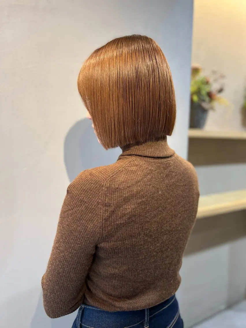 ショート カラー 透明感カラー ボブ 神戸ボブ✂️ ioe三宮/田 伸佳のヘアスタイル