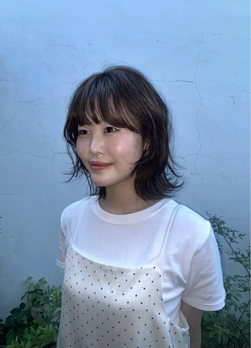 ミディアム ヘアカラー よしの りおなのヘアスタイル