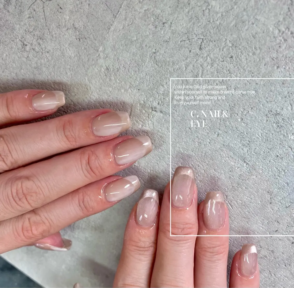 ネイル フラッシュネイル フットネイル 氷ネイル・うるうるネイル キラキラネイル 韓国ネイル C.Nail &Eyeのネイルデザイン