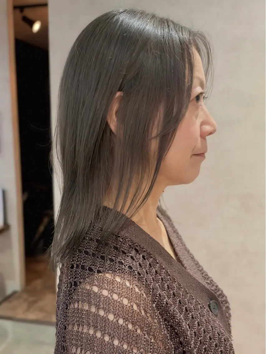 セミロング カット ヘアカラー 鶴ヶ峰×ショートボブ 白髪ぼかし 村井祐介のヘアスタイル
