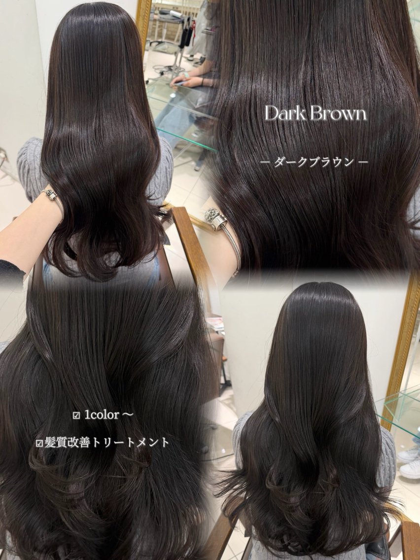 ロング カラー ブラウンカラー ダークブラウン カット ヘアカラー トリートメント 髪質改善艶カラー🩶 Nanako ⟡.·のヘアスタイル