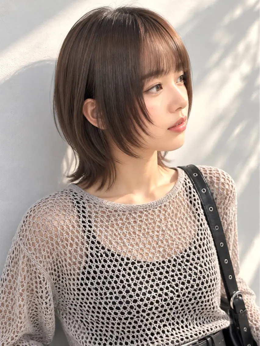 ミディアム 似合わせボブ レイヤーKOUGAのヘアスタイル